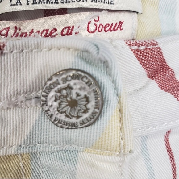 Maison Scotch Striped Cropped Ankle Jeans Pants Boho Bohemian Hippie - Picture 6 of 9